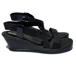 Skechers Cali Black Wedge Sandals